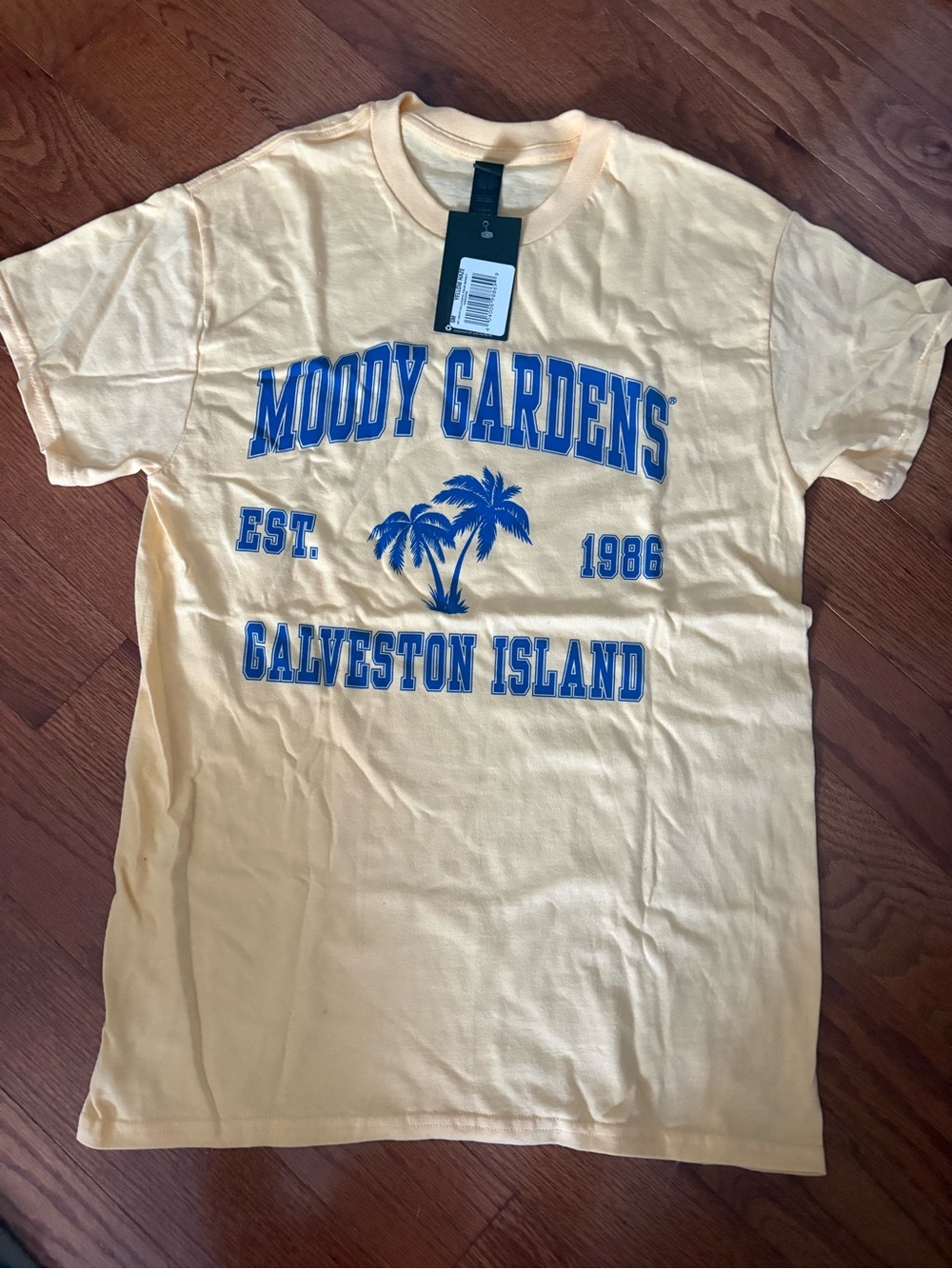 Gildan Yellow Moody Gardens Galveston Island Graphic Tee